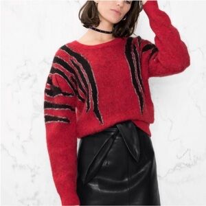 & Other Stories Zebra Stripe Sweater Alpaca Blend